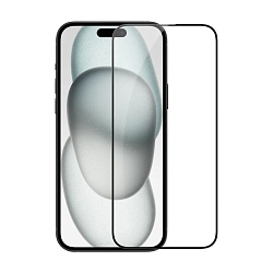 Защитное стекло Mocoll Kyanite Series 2.5D для Apple iPhone 16 Pro Max, черная рамка