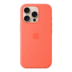 Клип-кейс (накладка) Silicone Case MagSafe для Apple iPhone 16 Pro силикон, оранжевый