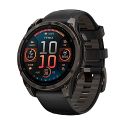 Умные часы Garmin Fenix 8 47 mm Amoled угольно-чёрный (пепельно-чёрный ремешок)