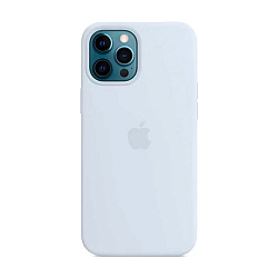 Клип-кейс (накладка) Silicone Case для Apple iPhone 12 Pro Max силикон, бледно-голубой