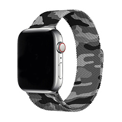 Миланский сетчатый браслет для Apple Watch 38 / 40 / 41 / 42mm сталь (Камуфляж) серый