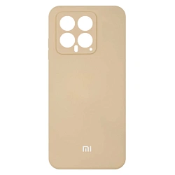 Клип-кейс (накладка) Silicone cover закрытый для Xiaomi 14 Pro силикон, пудровый