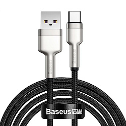 Дата-кабель Baseus Cafule Series Metal 66W Type-C 1 м, чёрный
