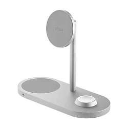 Беспроводное зарядное устройство uBear Stage Pro 3 in 1 Galaxy Watch Edition 30 Вт серебристый