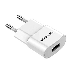 Сетевое зарядное устройство + кабель Lightning Awei С-832 10 Вт, белый