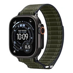 Ремешок Spigen WBF0 для Apple Watch 44 / 45 / 46 / 49mm текстиль зелёный