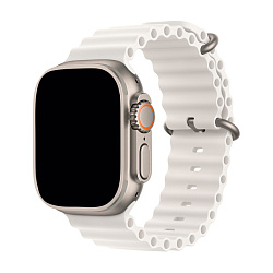 Ремешок Ocean Band для Apple Watch 44 / 45 / 46 / 49mm силикон белый