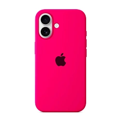 Клип-кейс (накладка) Silicone Case для Apple iPhone 16 Plus силикон, ярко-розовый