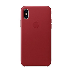 Клип-кейс (накладка) Apple Leather Case для Apple iPhone X кожа, Red