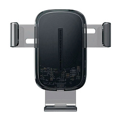 Автомобильный держатель Baseus Explore Wireless Charger Gravity Car Mount 15W с беспроводной зарядкой (зажим), чёрный