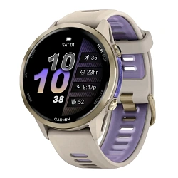Умные часы Garmin Forerunner 970 "золотой титан" (индиго ремешок)