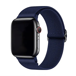 Браслет эластичный для Apple Watch 44 / 45 / 46 / 49mm нейлон тёмно-синий