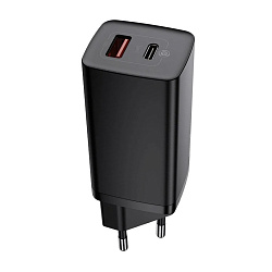Сетевое зарядное устройство Baseus GaN Lite C+U  65 Вт чёрный