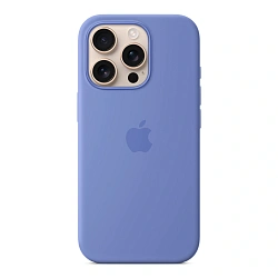 Клип-кейс (накладка) Silicone Case MagSafe для Apple iPhone 16 Pro силикон, серо-лавандовый