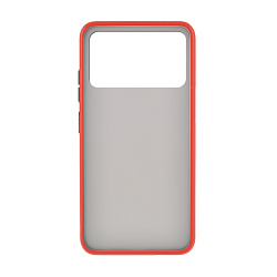 Клип-кейс (накладка) Shell для Xiaomi Poco M3  пластик, затемнённый с красной рамкой