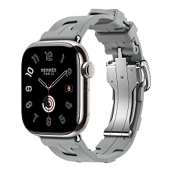 Умные часы Apple Watch Hermes Series 11 42mm GPS + Cellular Silver Titanium Case Gris Single Tour Deployment Buckle Kilim Strap