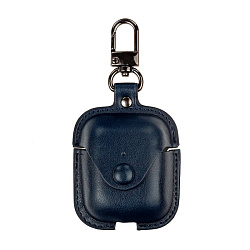 Кобура для Apple AirPods 2018 / 2019 искусственная кожа, тёмно-синий с карабином