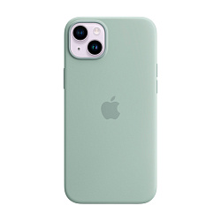 Клип-кейс (накладка) Silicone Case MagSafe для Apple iPhone 14 Plus силикон, серо-мятный