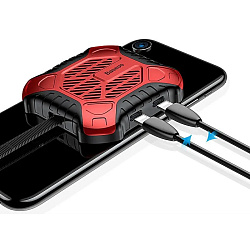 Адаптер-радиатор Baseus X-Men Audio Radiator (Lightning to Lightning x2), красный