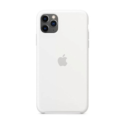 Клип-кейс (накладка) Apple Silicone Case для Apple iPhone 11 Pro Max силикон, White