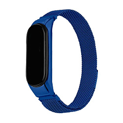 Браслет Миланский сетчатый для Mi Band 5 / 6 сталь синий