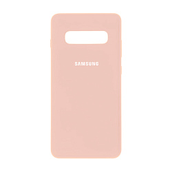 Клип-кейс (накладка) Silicone cover закрытый для Samsung Galaxy S10 силикон, пудровый