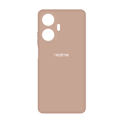 Клип-кейс (накладка) Silicone cover закрытый для Realme C55 силикон, пудровый