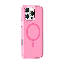 Клип-кейс (накладка) WIWU Armor Pro для Apple iPhone 16 Pro Max пластик, силикон, розовый