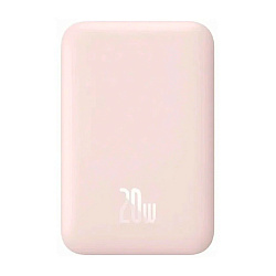Внешний аккумулятор с беспроводной зарядкой Baseus Magnetic Wireless Charging 6000 мАч 20 Вт розовый