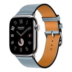 Умные часы Apple Watch Hermes Series 11 46mm GPS + Cellular Silver Titanium Case Bleu Lin Single Tour Strap