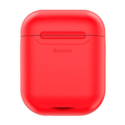 Кобура Baseus Wareless Charger для Apple AirPods 2018 / 2019 силикон, красный