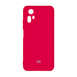 Клип-кейс (накладка) Silicone cover закрытый для Xiaomi Redmi Note 12S силикон, ярко-розовый
