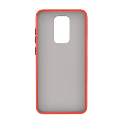 Клип-кейс (накладка) Shell для Xiaomi Redmi Note 9 пластик, затемнённый с красной рамкой