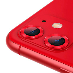 Защитное стекло на камеру Baseus Alloy Protection Ring для Apple iPhone 11, красный