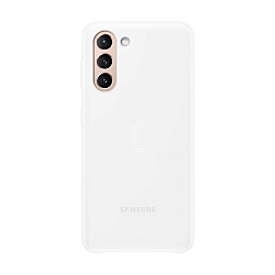 Клип-кейс (накладка) Samsung Led Cover для Samsung Galaxy S21 полиуретан, поликарбонат, белый