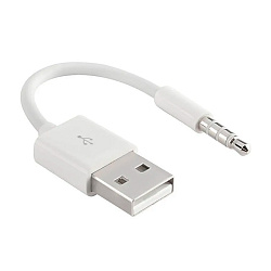 Дата-кабель USB - 3.5 mm jack 10 см, белый