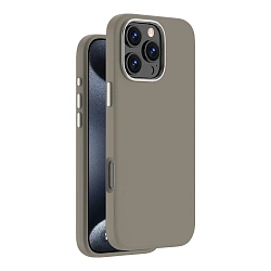 Клип-кейс (накладка) Deppa Lacoste Liquid Silicone Magsafe для Apple iPhone 16 Pro силикон, серый