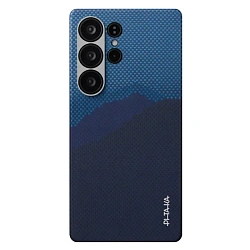 Клип-кейс (накладка) Pitaka StarPeak Tactile Woven case для Samsung Galaxy S25 Ultra кевлар (арамид), "за горизонт"