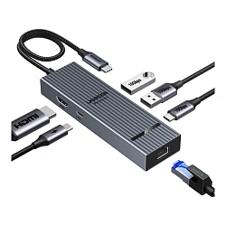 Адаптер-разветвитель для компьютера UGREEN CM511 Revodok (6в1) серый