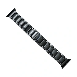 Браслет для Apple Watch 38 / 40 / 41 / 42mm керамика чёрный (пятибусиновый)