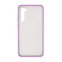 Клип-кейс (накладка) Shell для Xiaomi Redmi Note 8 пластик, прозрачный с сиреневой рамкой