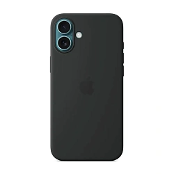 Клип-кейс (накладка) Silicone Case MagSafe для Apple iPhone 16 Plus силикон, чёрный