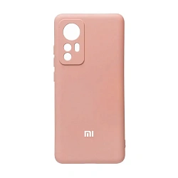 Клип-кейс (накладка) Silicone cover закрытый для Xiaomi 12 / 12х силикон, пудровый