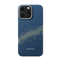 Клип-кейс (накладка) Pitaka StarPeak Tactile Woven case для Apple iPhone 16 Pro Max кевлар (арамид), "млечный путь"