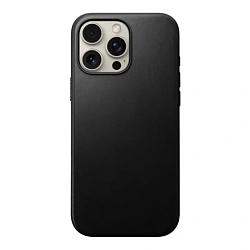 Клип-кейс (накладка) Nomad Modern Leather Case для Apple iPhone 16 Pro Max кожа, чёрный