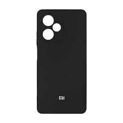 Клип-кейс (накладка) Silicone cover закрытый для Xiaomi Redmi Note 14 5G (China) силикон, чёрный