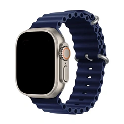 Ремешок Ocean Band для Apple Watch 44 / 45 / 46 / 49mm силикон тёмно-синий