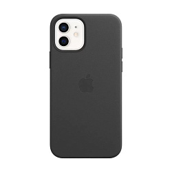Клип-кейс (накладка) Apple Leather Case MagSafe для Apple iPhone 12 / 12 Pro кожа, Black