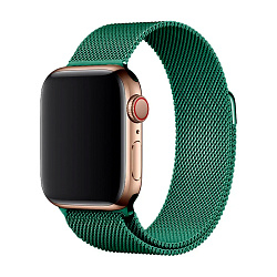 Миланский сетчатый браслет для Apple Watch 44 / 45 / 46 / 49mm сталь зелёный