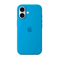 Клип-кейс (накладка) Silicone Case для Apple iPhone 16 силикон, голубой